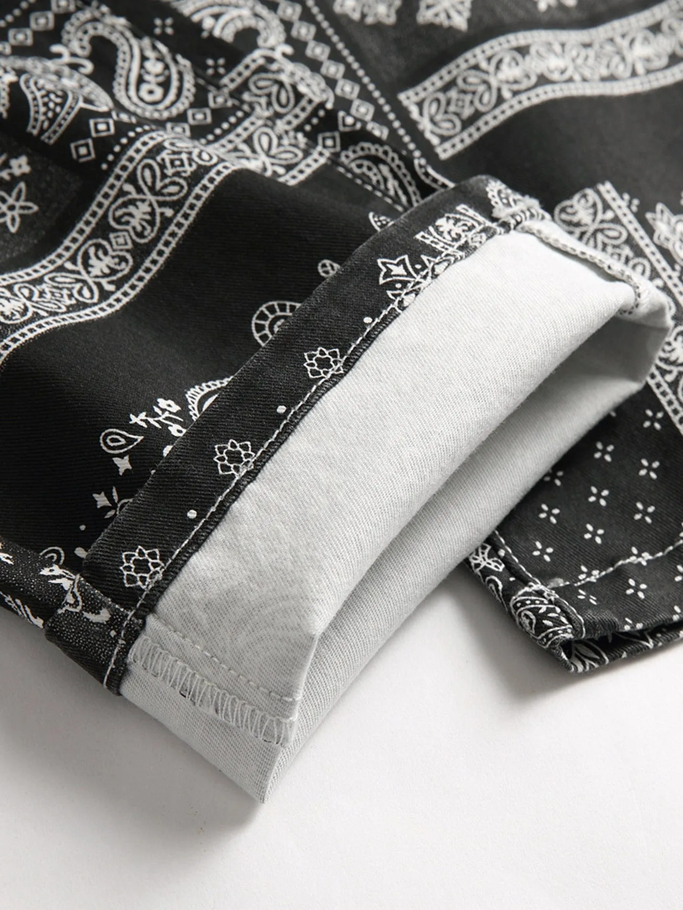 Men's Paisley Fitted Skinny Jeans