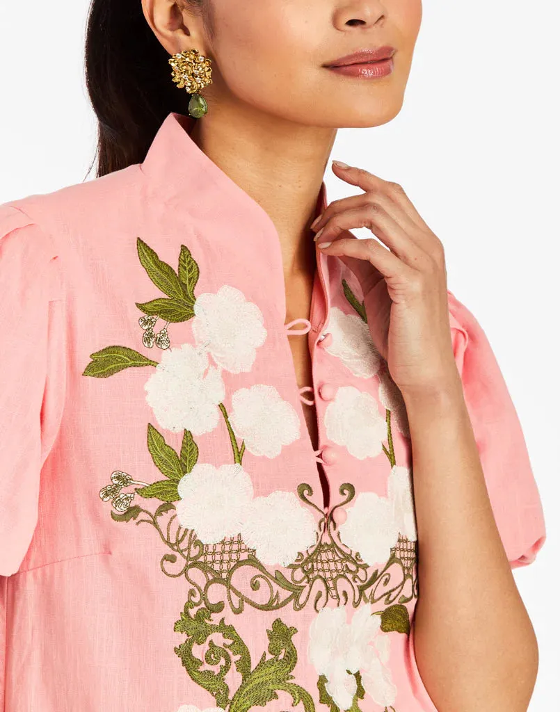 Mestiza - Elliana Barong Mini Dress - Watermelon Pink