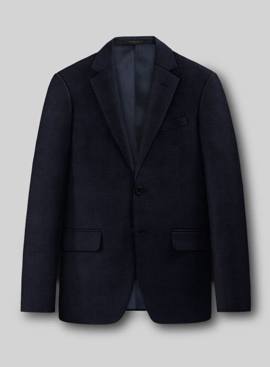 Napolean Alda Gingham Dark Blue Wool Jacket