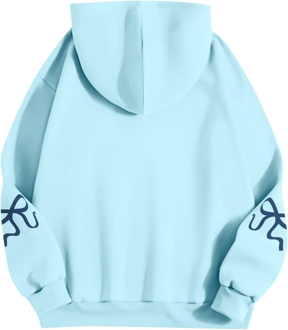 Oversized Hoodies for Women Cute Graphic Fleece Sweatshirts Comfy Y2k Bow Hoodie Drop Shoulder Pullover with Pockets