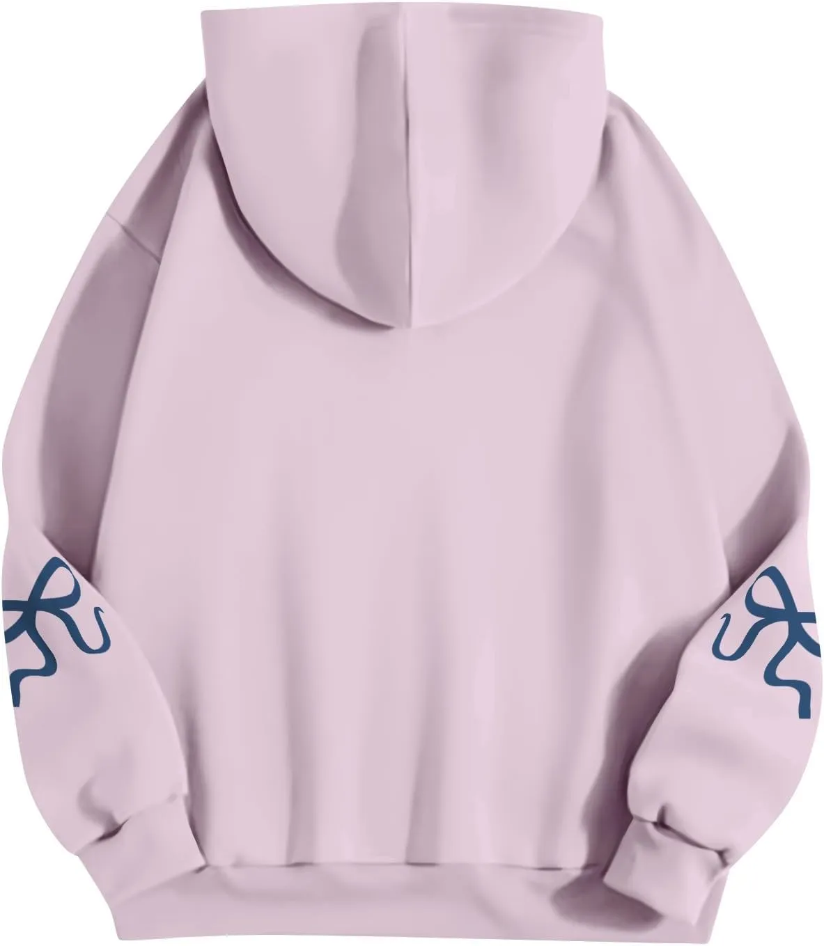 Oversized Hoodies for Women Cute Graphic Fleece Sweatshirts Comfy Y2k Bow Hoodie Drop Shoulder Pullover with Pockets