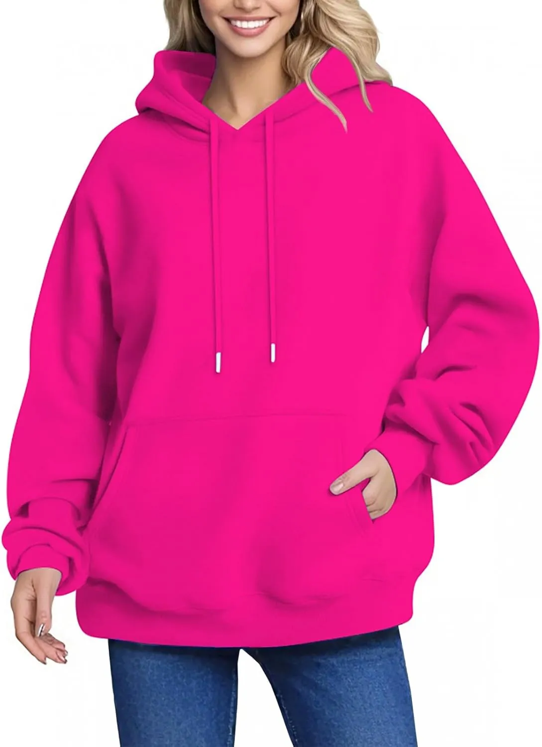 Oversized Hoodies For Women Drawstring Pullover Sweatshirt Trendy Winter Clothes Long Sleeve With Pockets