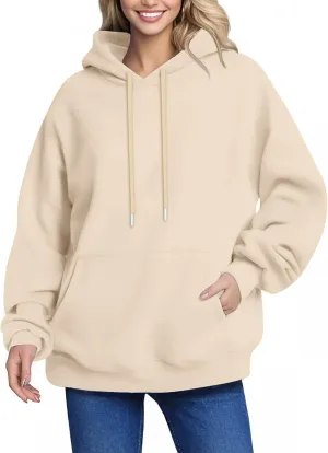 Oversized Hoodies For Women Drawstring Pullover Sweatshirt Trendy Winter Clothes Long Sleeve With Pockets