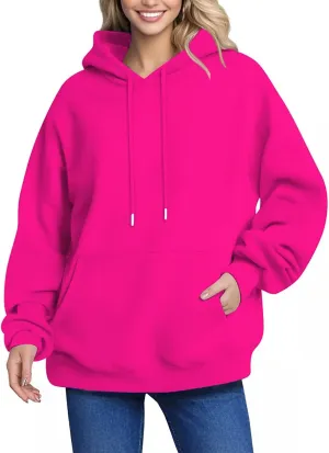 Oversized Hoodies For Women Drawstring Pullover Sweatshirt Trendy Winter Clothes Long Sleeve With Pockets