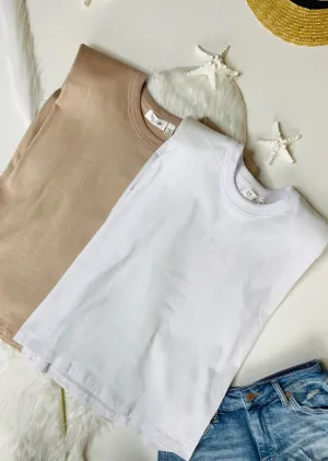 PADDED SHOULDER TANK TOP - MORE COLORS
