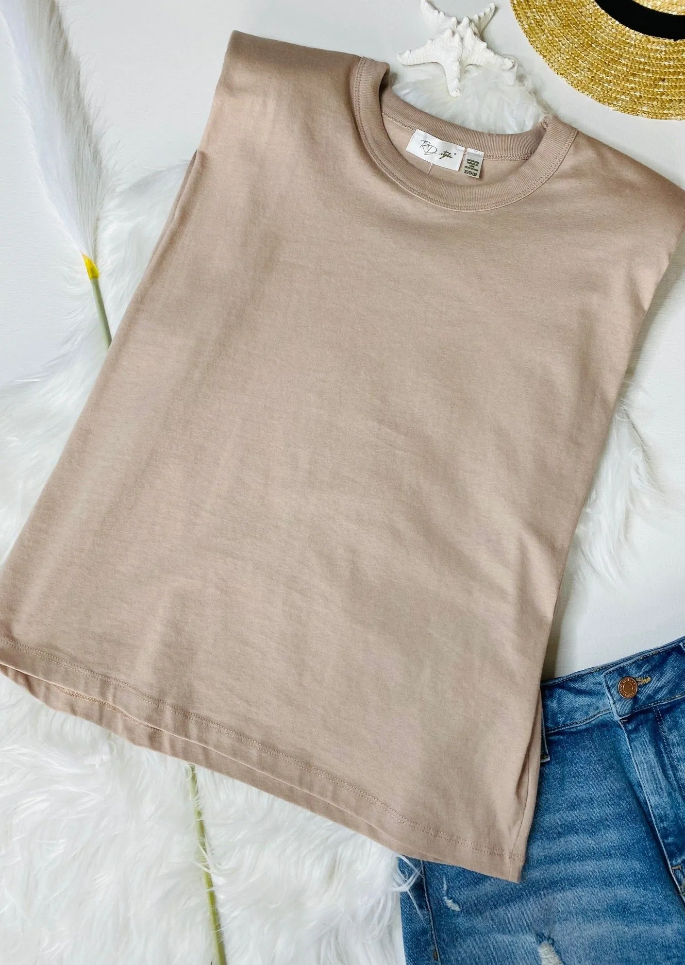 PADDED SHOULDER TANK TOP - MORE COLORS