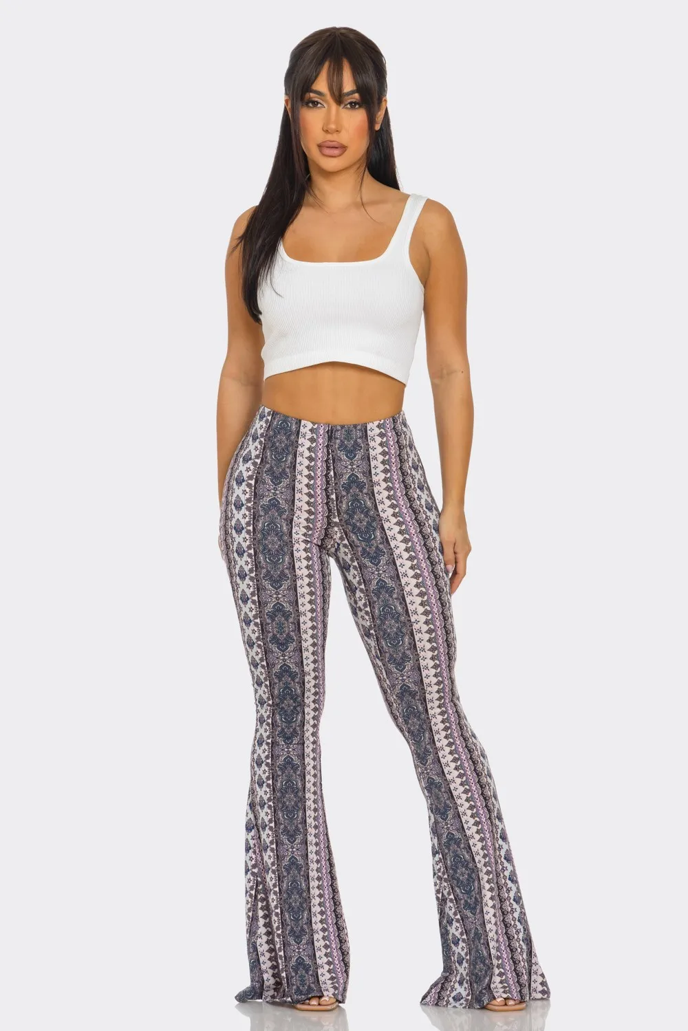 Palazzo Pant - Flared Bandana - Purple