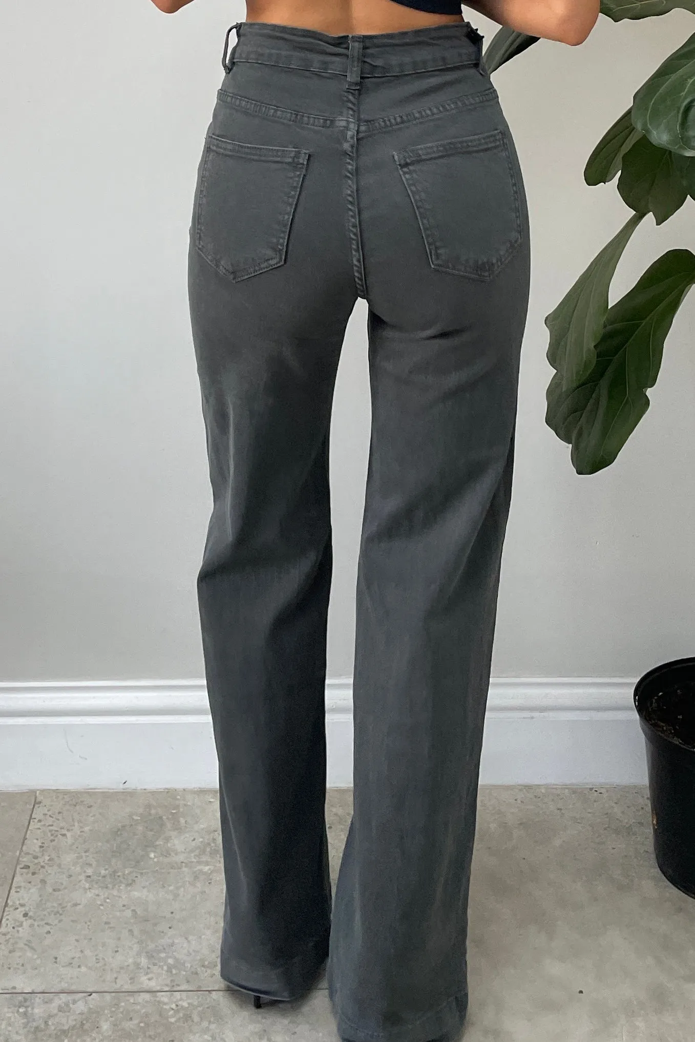Pascal Button Jeans Charcoal