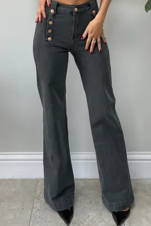 Pascal Button Jeans Charcoal