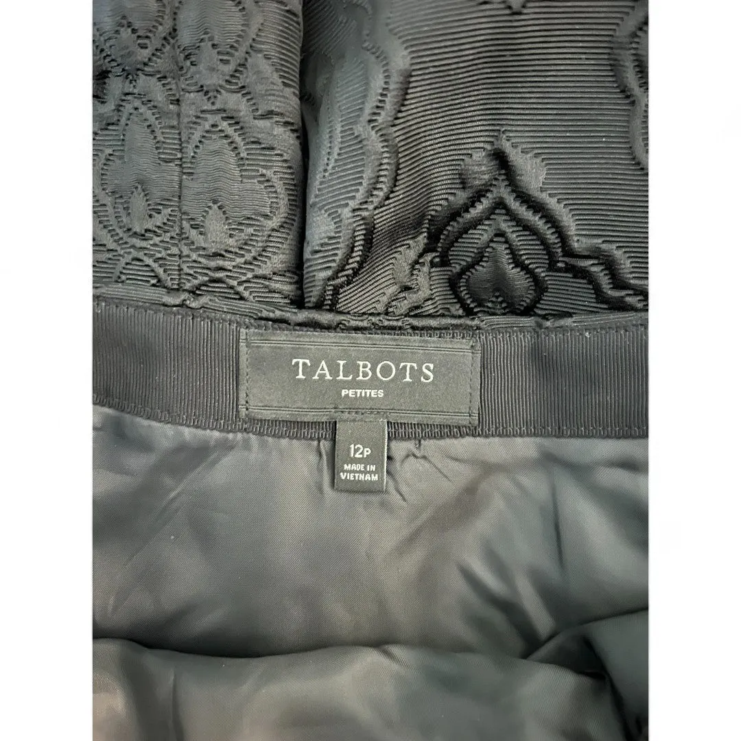 Petite Black Jacquard Damask