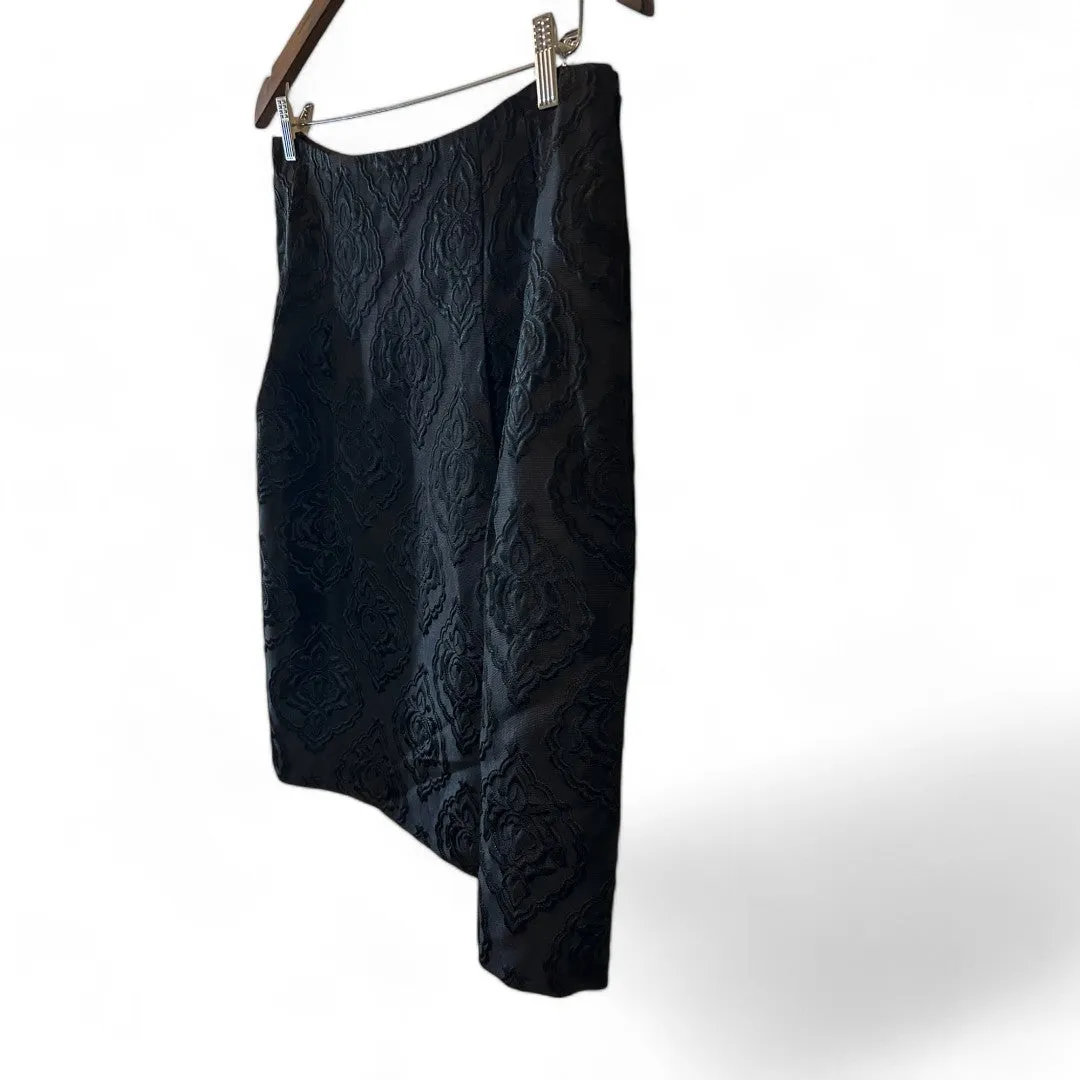 Petite Black Jacquard Damask