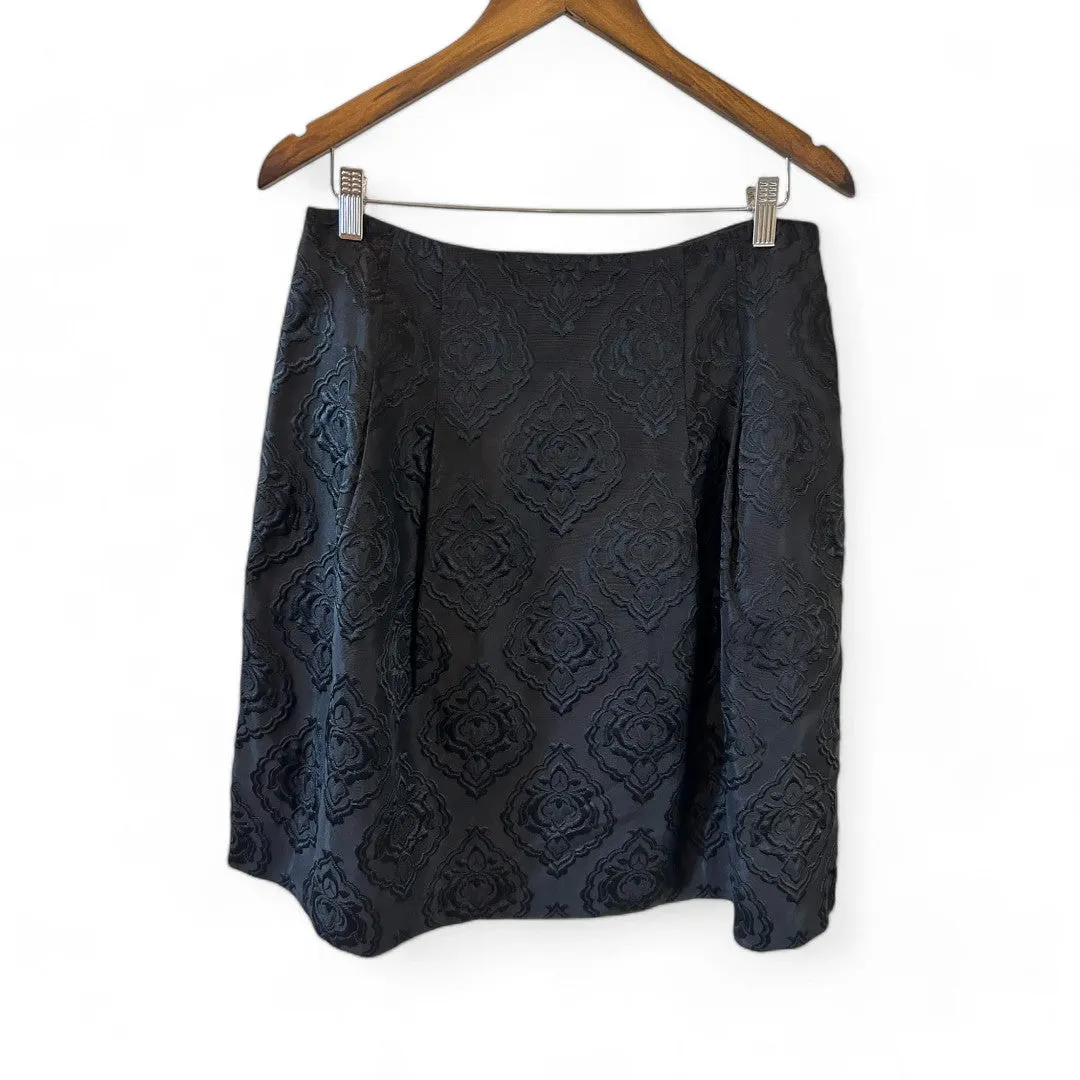 Petite Black Jacquard Damask