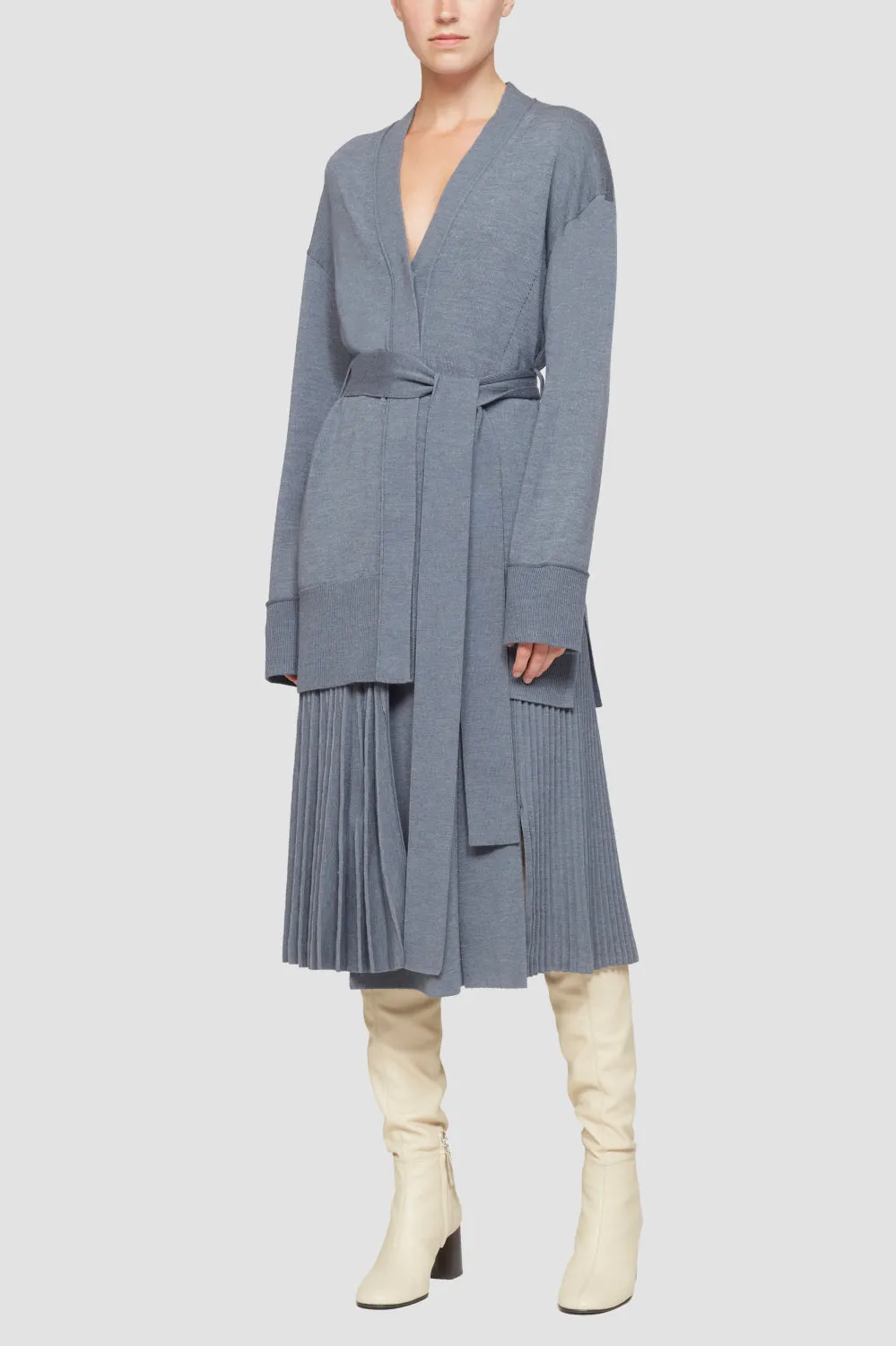 Pleated Tie Waist Skirt
