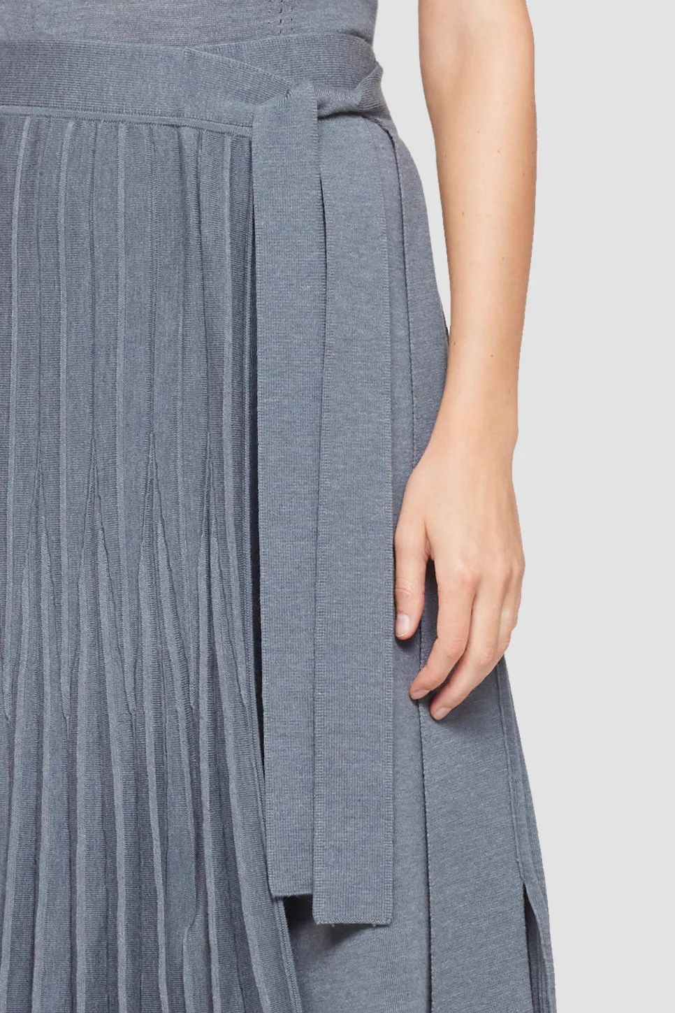 Pleated Tie Waist Skirt