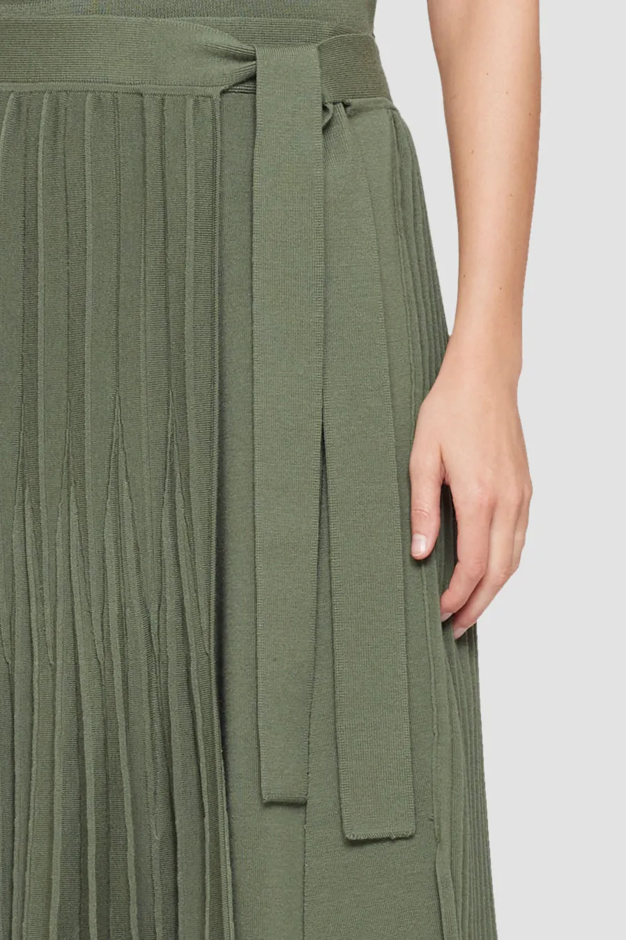 Pleated Tie Waist Skirt