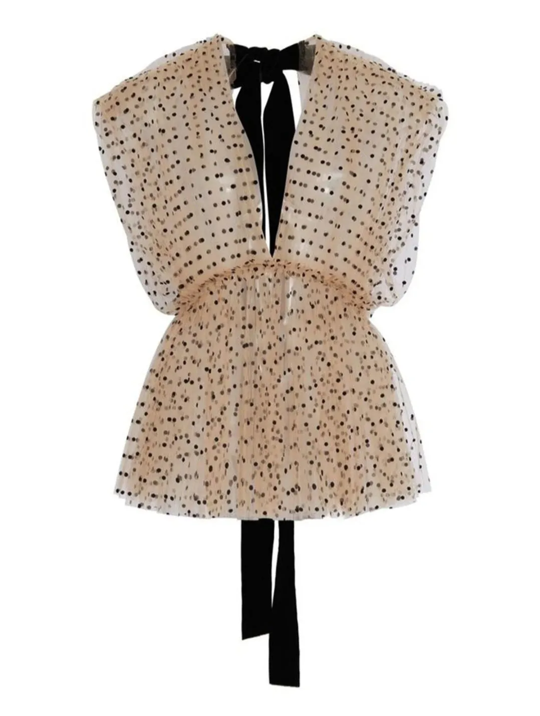 Polka Dots Elegant Sleeveless Shirt