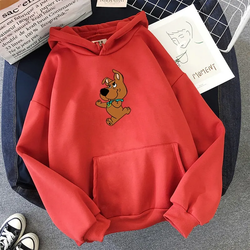 Purpdrank - Oversized Cute Dog Print Hooded Sweatshirt Kawaii Hoodies for Women Top Clothes Female Itself Winter Womens Harajuku Hoodie