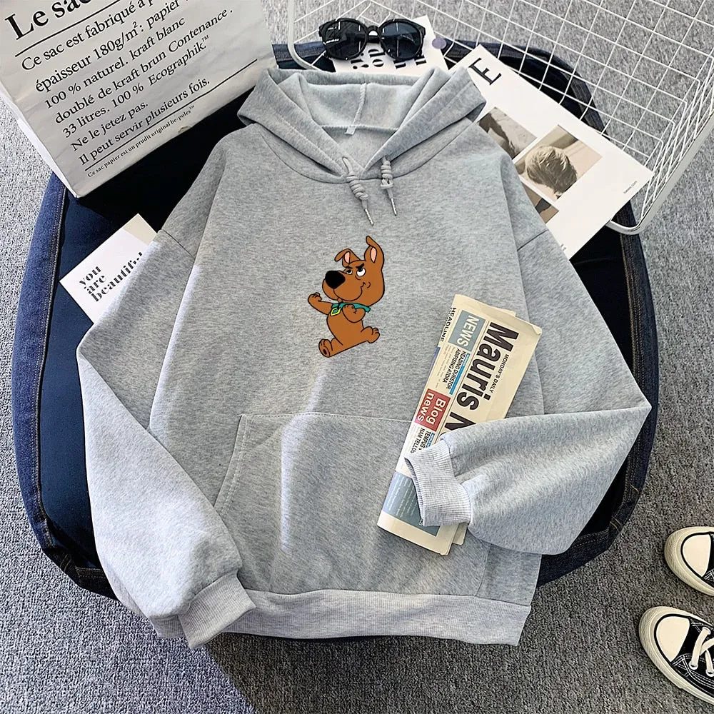 Purpdrank - Oversized Cute Dog Print Hooded Sweatshirt Kawaii Hoodies for Women Top Clothes Female Itself Winter Womens Harajuku Hoodie
