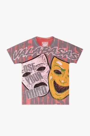 "LAUGH NOW" VINTAGE DATE RED TEE