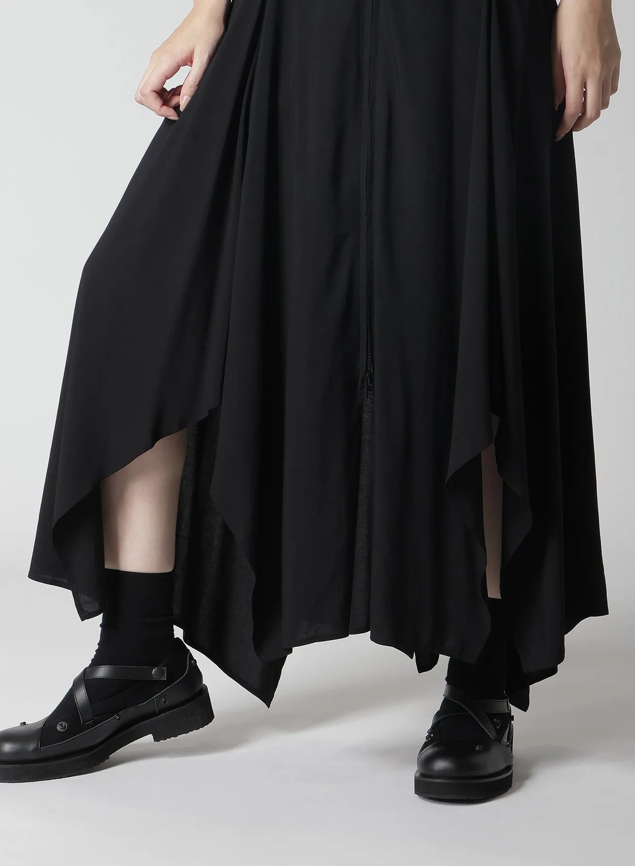 RAYON LAWN FRONT OPEN FLARED DRESS