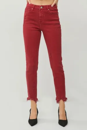 Risen-Ankle Skinnies-Wine