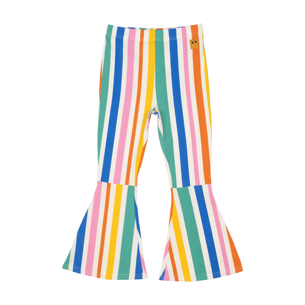 ROCK YOUR BABY - RAINBOW STRIPES HIGH WAISTED FLARES