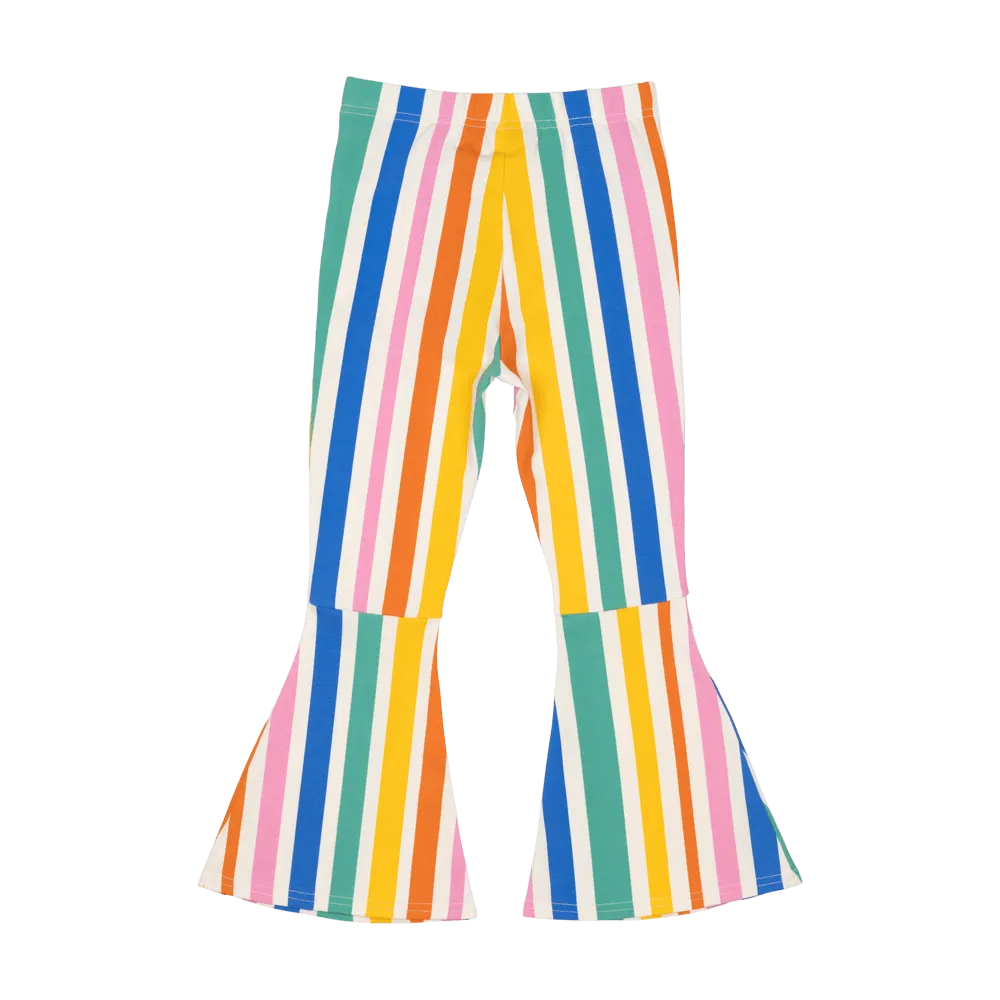 ROCK YOUR BABY - RAINBOW STRIPES HIGH WAISTED FLARES