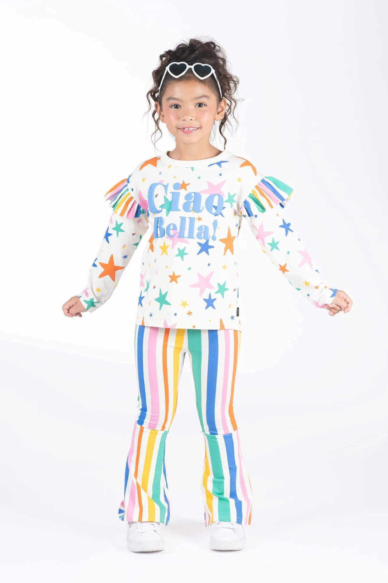 ROCK YOUR BABY - RAINBOW STRIPES HIGH WAISTED FLARES