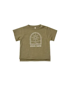 Rylee & Cru Olive Good Days Raw Edge Tee