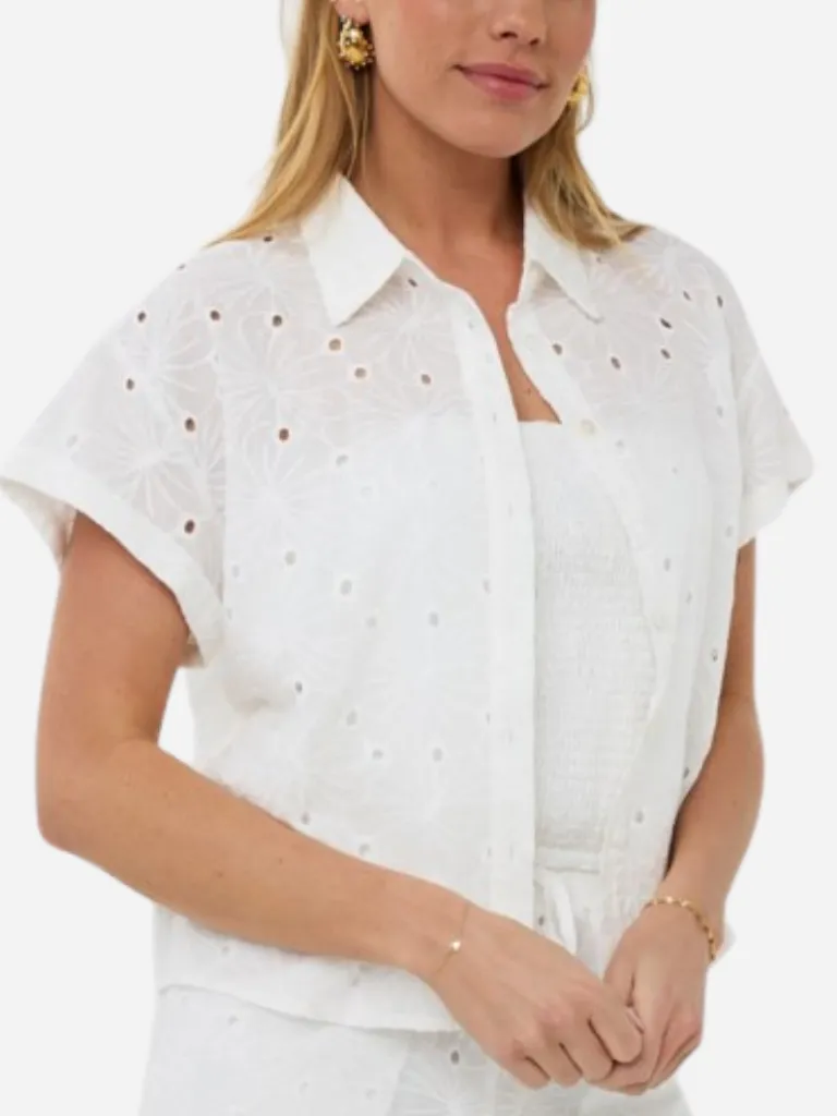 Short Embroidery Flower Blouse