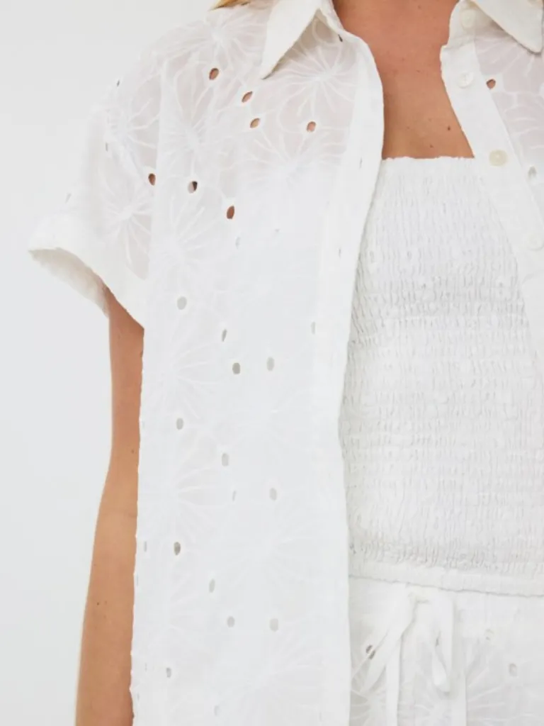 Short Embroidery Flower Blouse