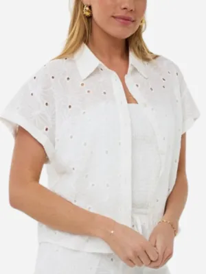 Short Embroidery Flower Blouse