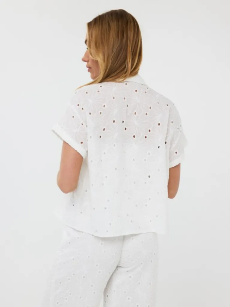 Short Embroidery Flower Blouse