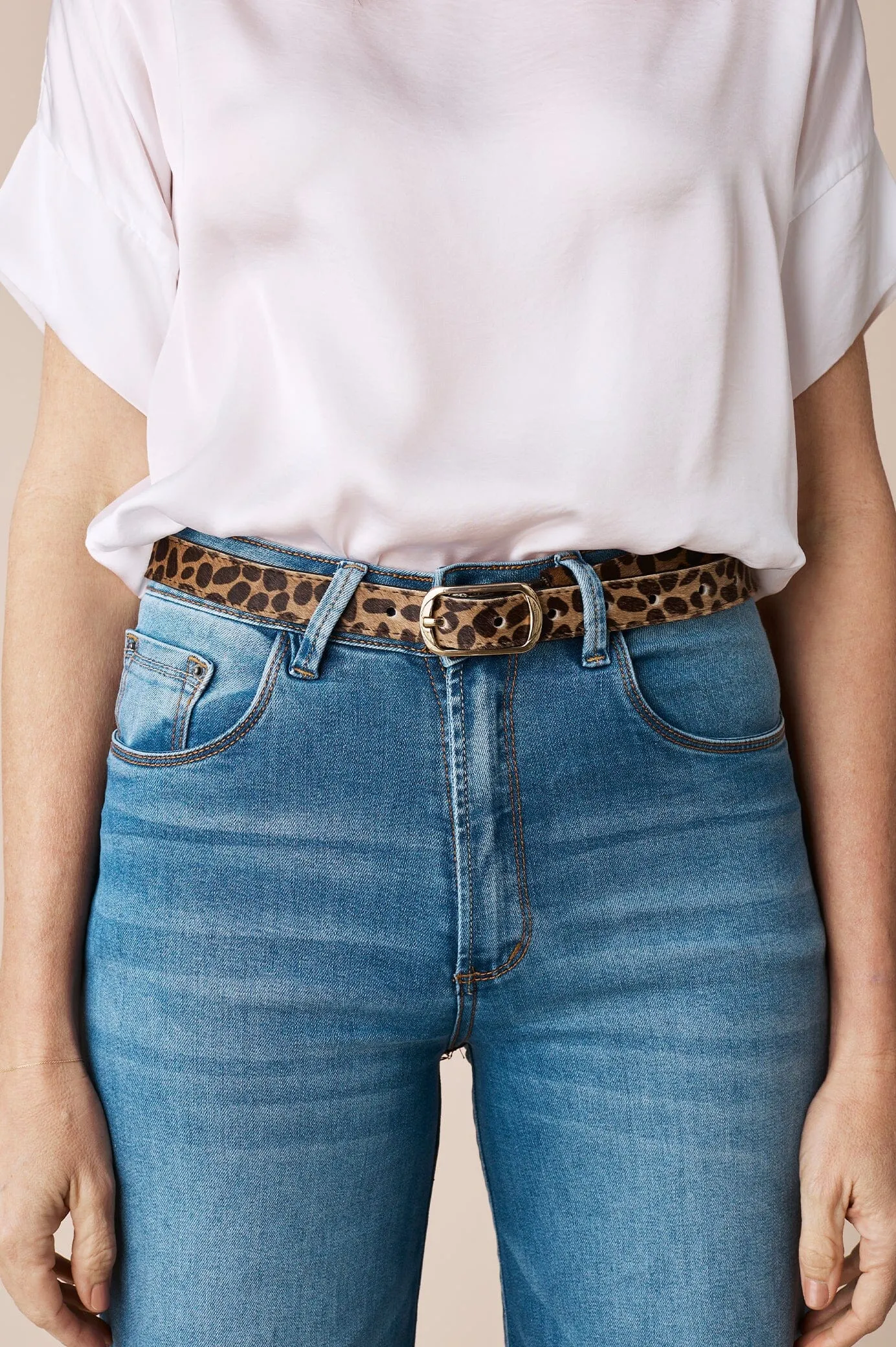 Skinny Belt in Giraffe