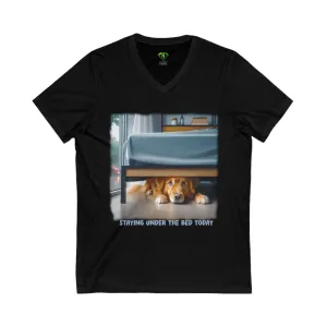 Staying Under the Bed today, V-Neck Tee, Edgy Graphic tees