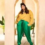 The Wardrobe Hero Italian Silk Jogger Pant with High Waist