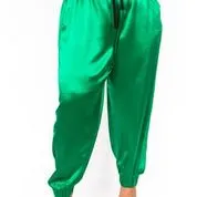 The Wardrobe Hero Italian Silk Jogger Pant with High Waist