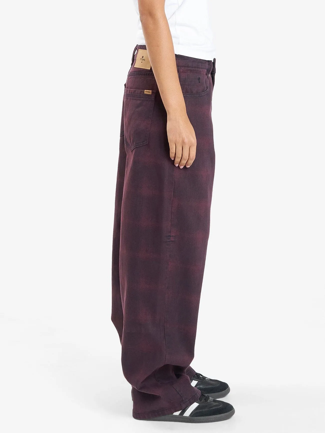Tony Barrio Check Jean - Deep Plum