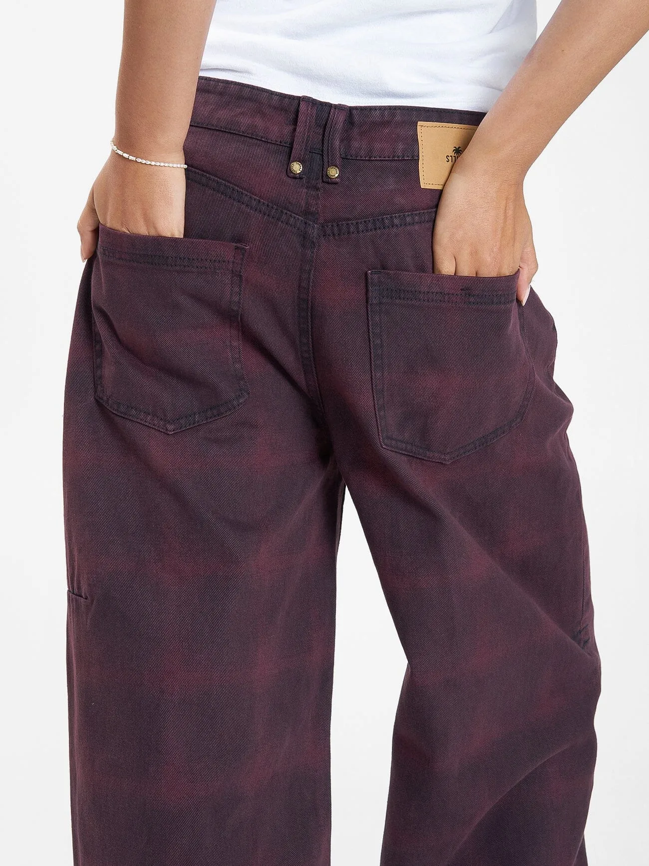 Tony Barrio Check Jean - Deep Plum