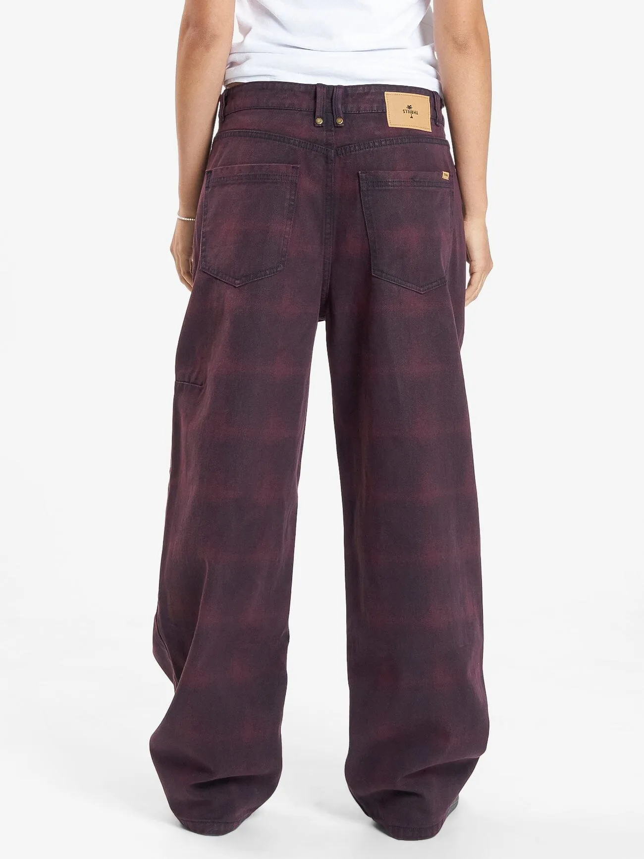 Tony Barrio Check Jean - Deep Plum