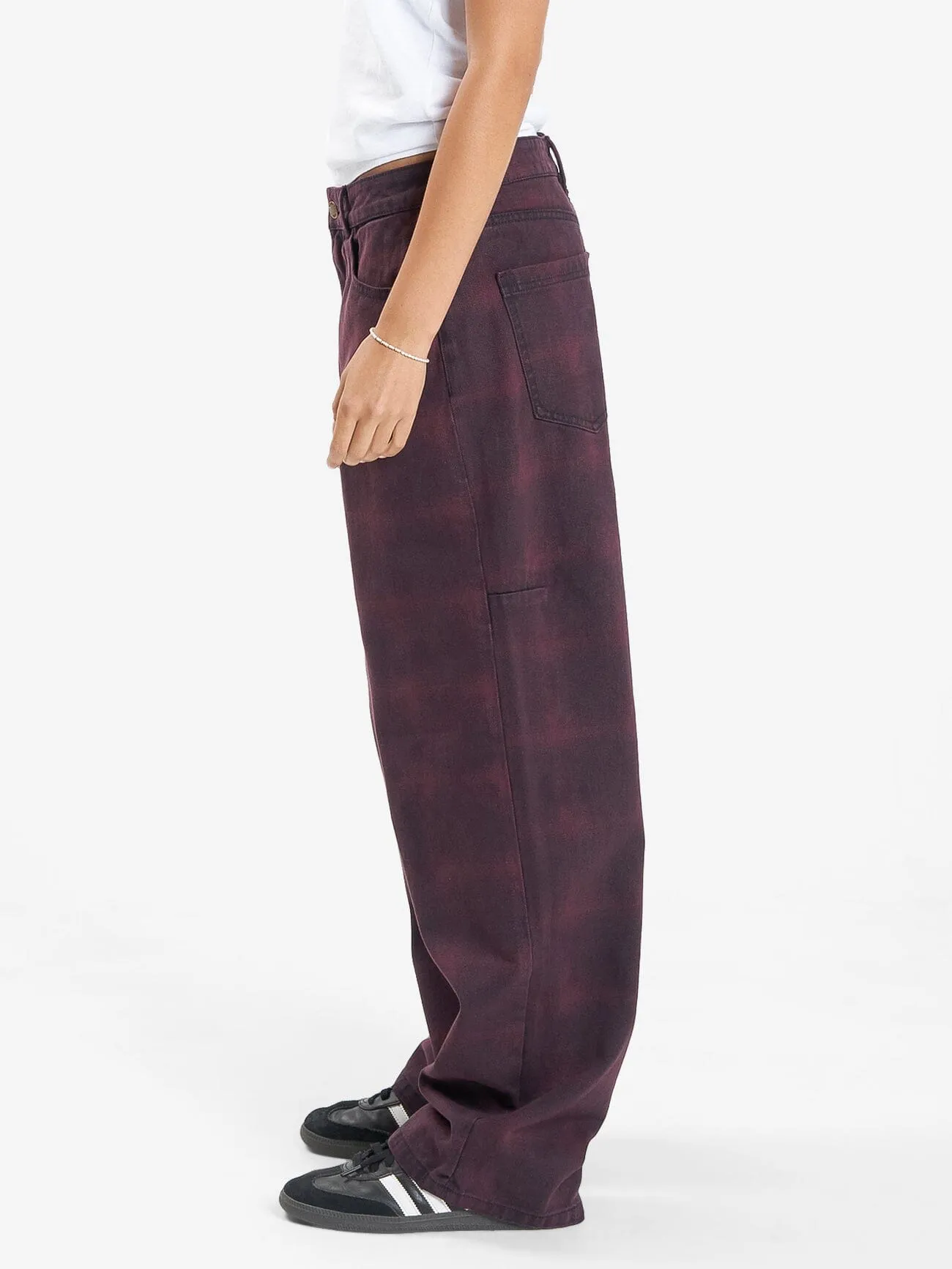 Tony Barrio Check Jean - Deep Plum