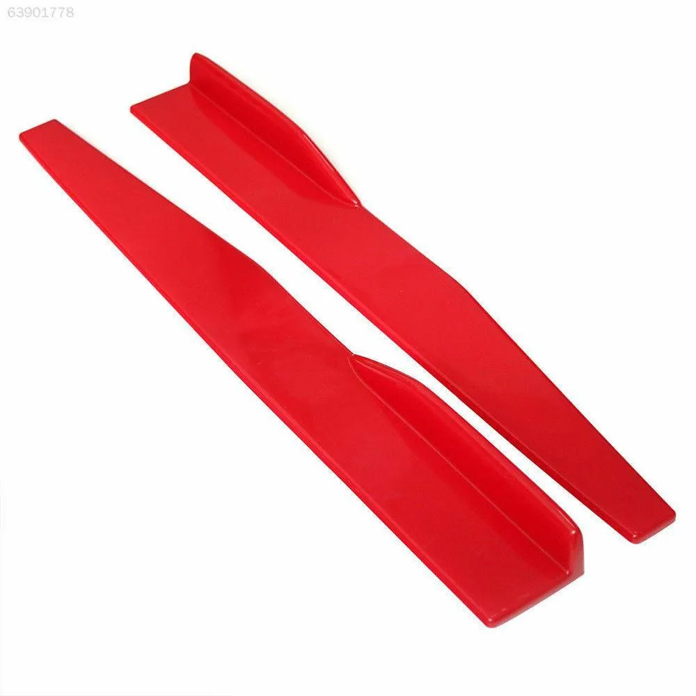 Universal Red Side Skirt Rocker Splitters Spoiler Canard Diffuser Winglet Wings
