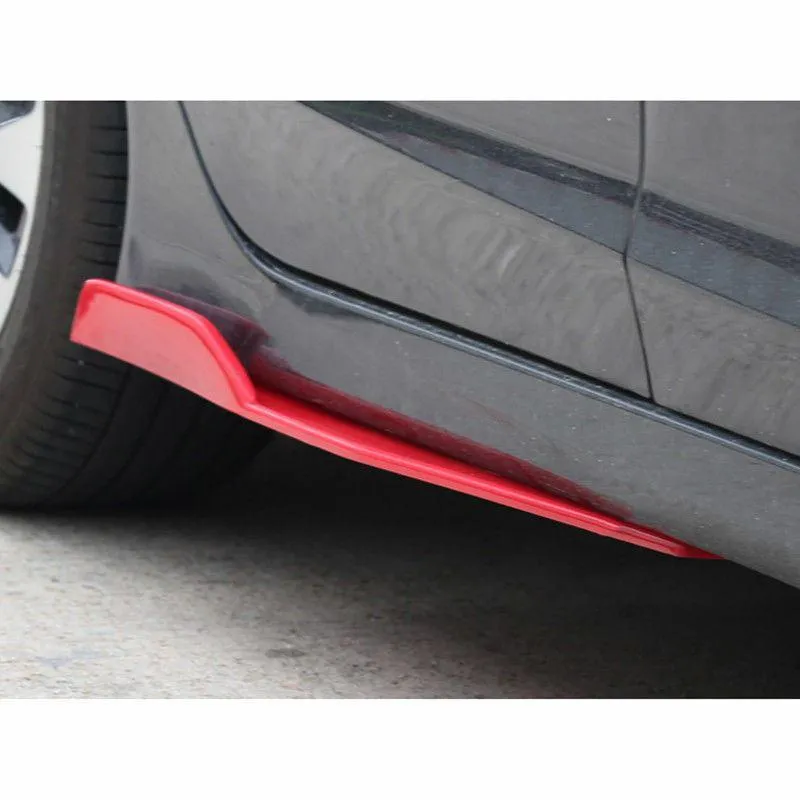 Universal Red Side Skirt Rocker Splitters Spoiler Canard Diffuser Winglet Wings