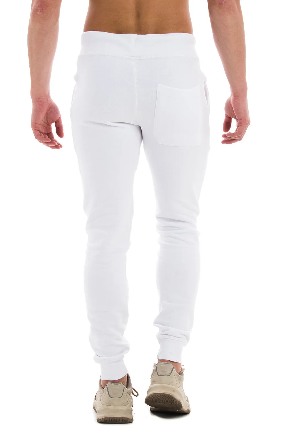 Venley Men's White Slim-Fit MADE IN USA Fleece Joggers