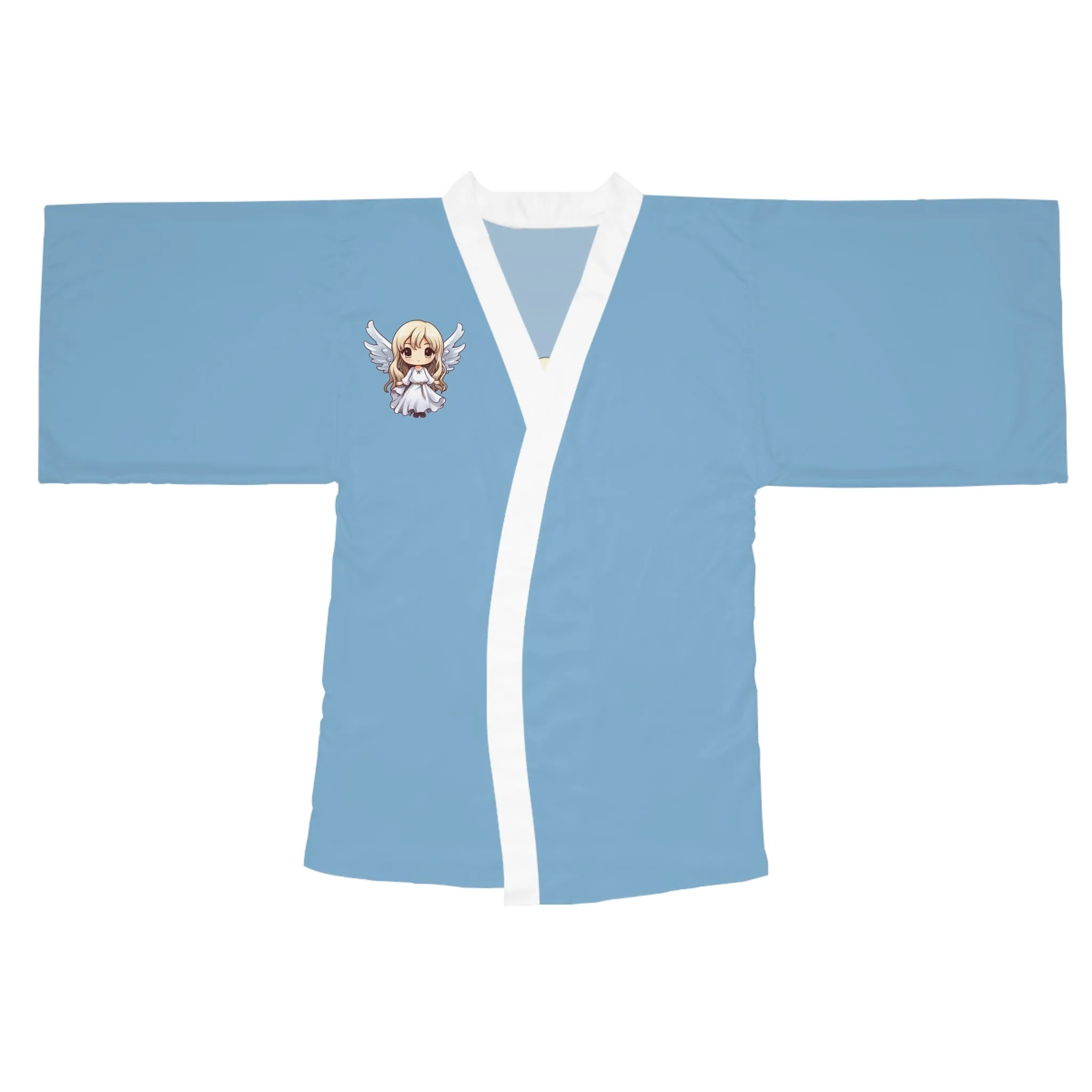 White Angel Wings Long Sleeve Kimono Robe