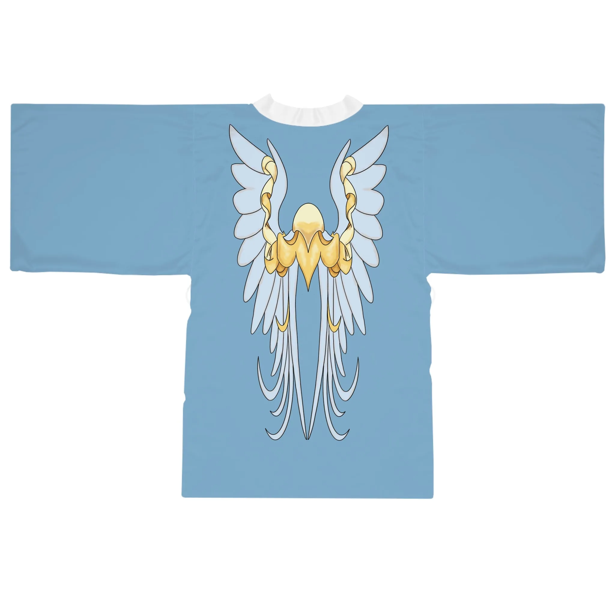 White Angel Wings Long Sleeve Kimono Robe