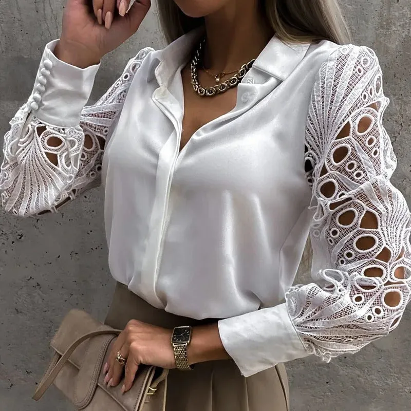 Women's Elegant Hollow Out Sleeve Blouse