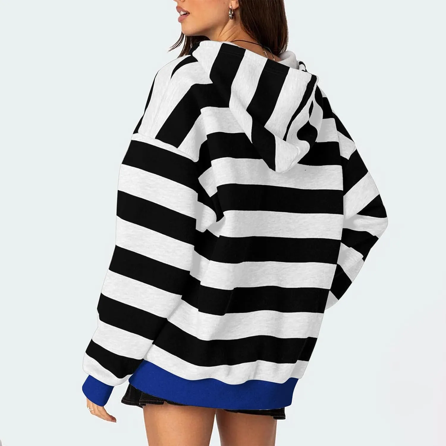 Womens Hoodies Long Sleeve Loose Sweatshirt Graphic Top Drawstring Pullover Hooded Hoodie Fall Outfits with Pocket