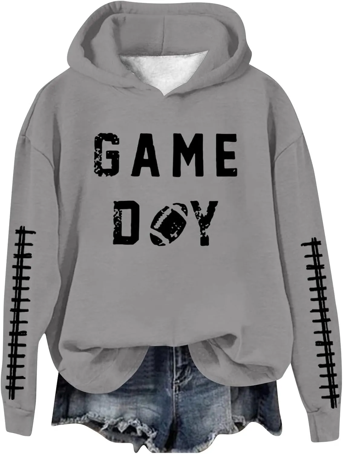 Womens Hoodies Oversized Sweatshirts Football Hoodies for Women Graphic Print Sunday Sports Long Sleeve Sweatshirts 2024 Fall Athletic Casual Pullover Top Today Only