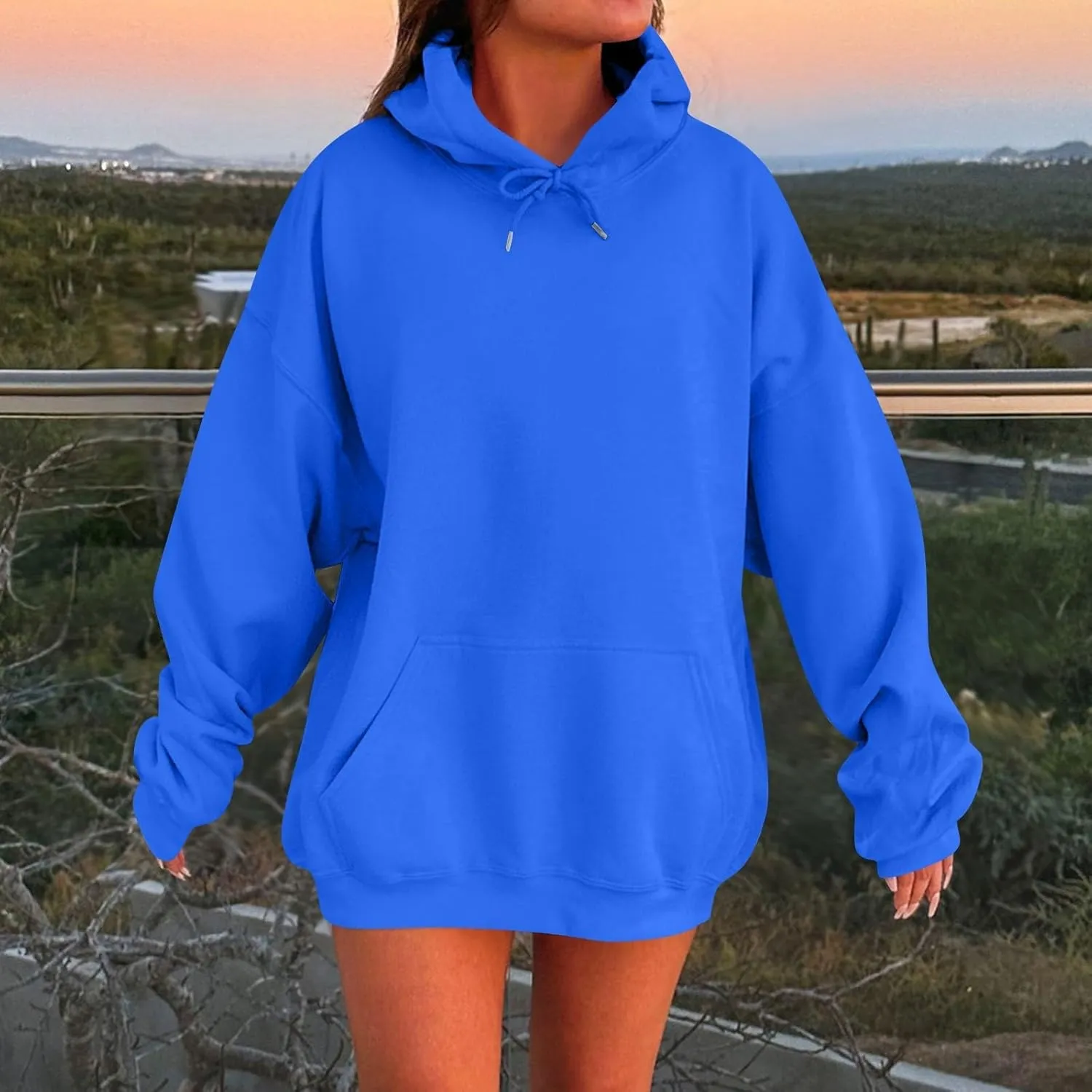 Womens Oversized Hoodies Fleece Sweatshirts Long Sleeve Sweaters Fashion Y2K Outfits Casual Pullover Tops Fall Clothes